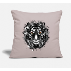 Tiger - Wild Cat - Siberian Tiger - Abstract Art Light Taupe Pillow